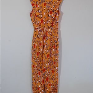 Nooworks jumper polka dot leopard orange yellow funky large pantsuit onesie